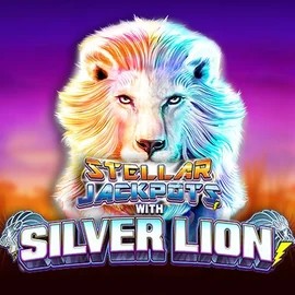 Official Jackpots logo: Stellar Jackpots with Silver Lion by Lightning Box Game at Betista Casino